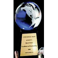 Clear Glass World Globe Award w/ Base (5")